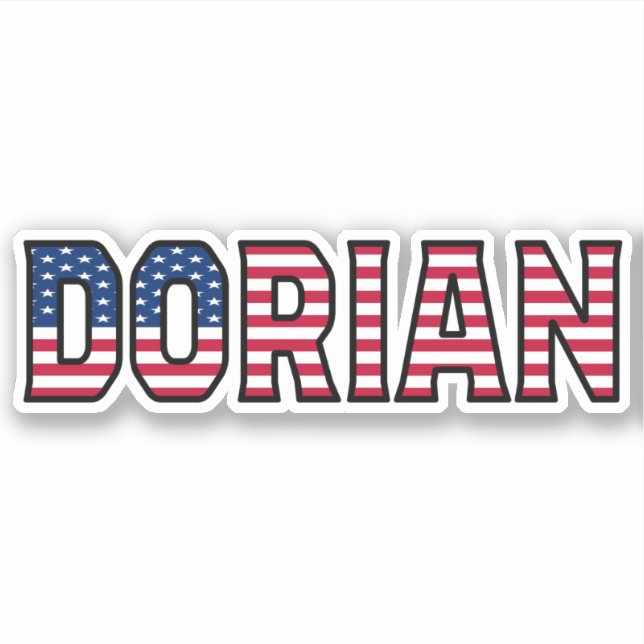 Dorian Nom Prénom USA Autocollant Set d'autocollan (Devant)