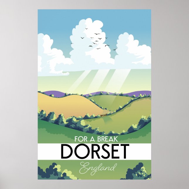 Dorset Angleterre affiche voyage (Devant)