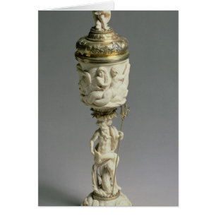 Dorure d'argent et gobelet d'ivoire sculpté