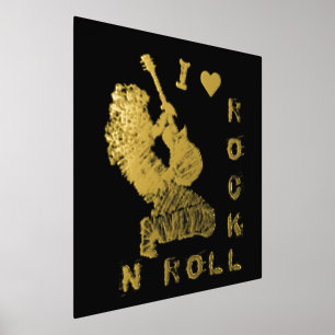 Dorure Guitariste Rock N Roll Impressions en feuille d'or