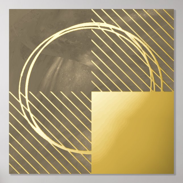 Dorure Impressions de feuilles d'or marron abstraites mod (Recto)