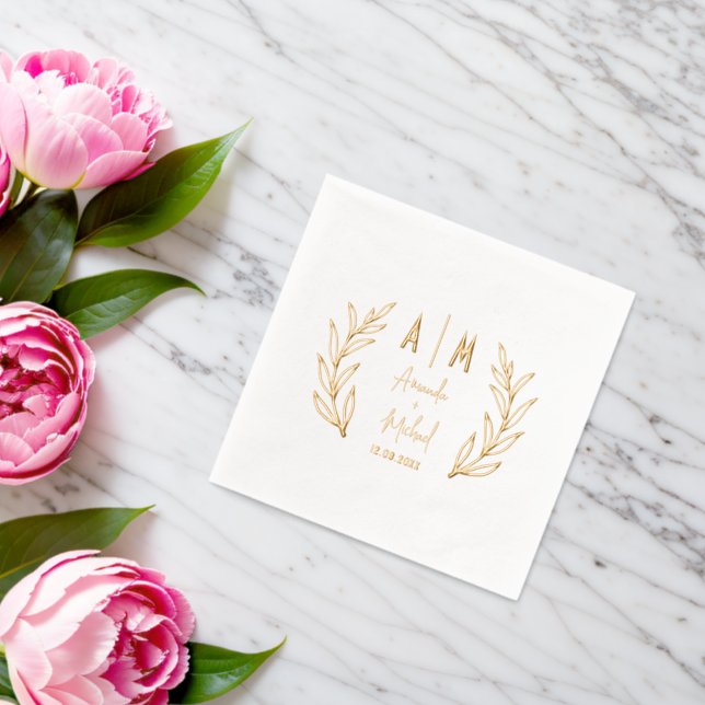 Dorure Serviettes élégantes avec monogrammes estampés à l (Insitu (Mariage))