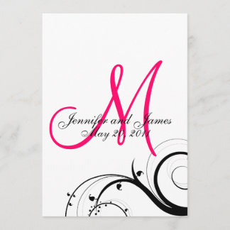 Dos de faire-part de mariage de monogramme de