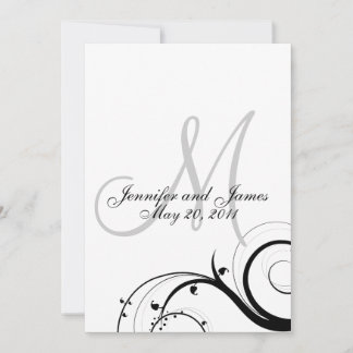 Dos élégant de faire-part de mariage de monogramme