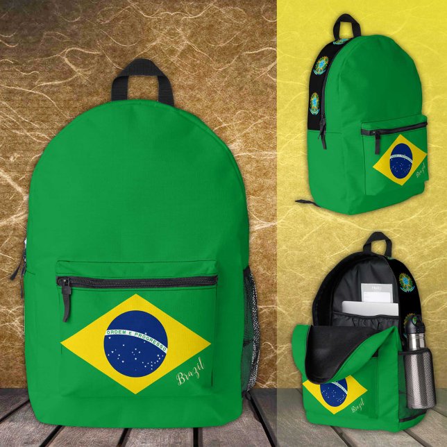 Dos Imprimé Brésil, sac à dos, drapeau brésilien, emblème / co (Créateur téléchargé)