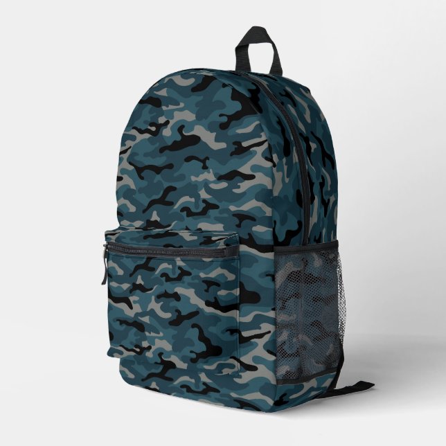 Dos Imprimé Camouflage Camouflage bleu nuit Sac à double (Coin arrière droit)