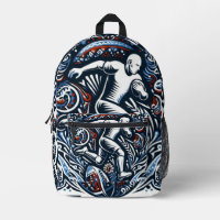 Folk Art Football Symphonie" Print Cut Sac à coudr