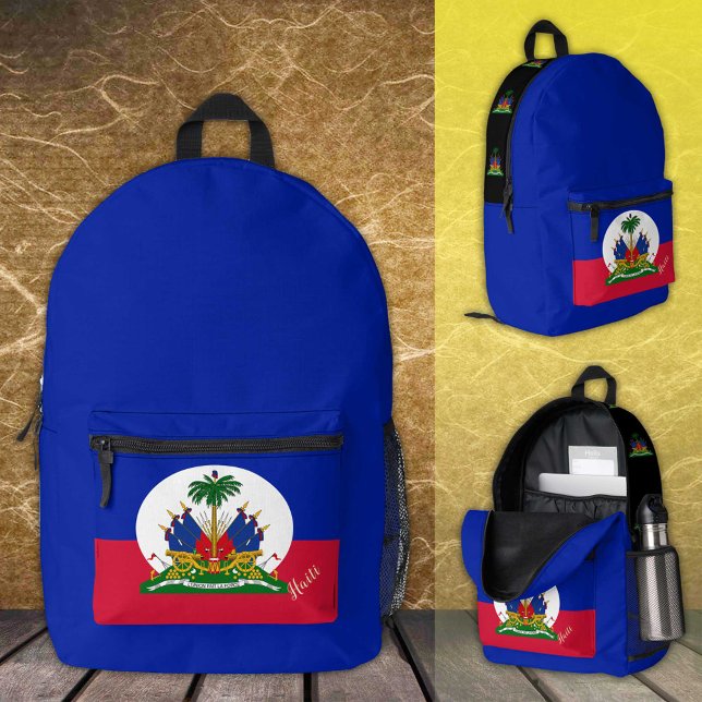 Dos Imprimé Haïti, sac à dos, Drapeau haïtien, Personnalisé (Créateur téléchargé)