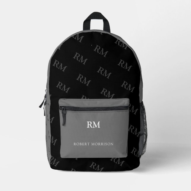 Dos Imprimé Imprimer Couper le sac à coudre noir et gris deux (Recto)
