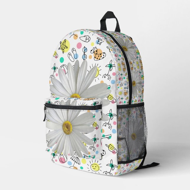 Dos Imprimé Imprimer Couper Sac à Coudre Fleur Blanc Faisceau (Coin arrière droit)