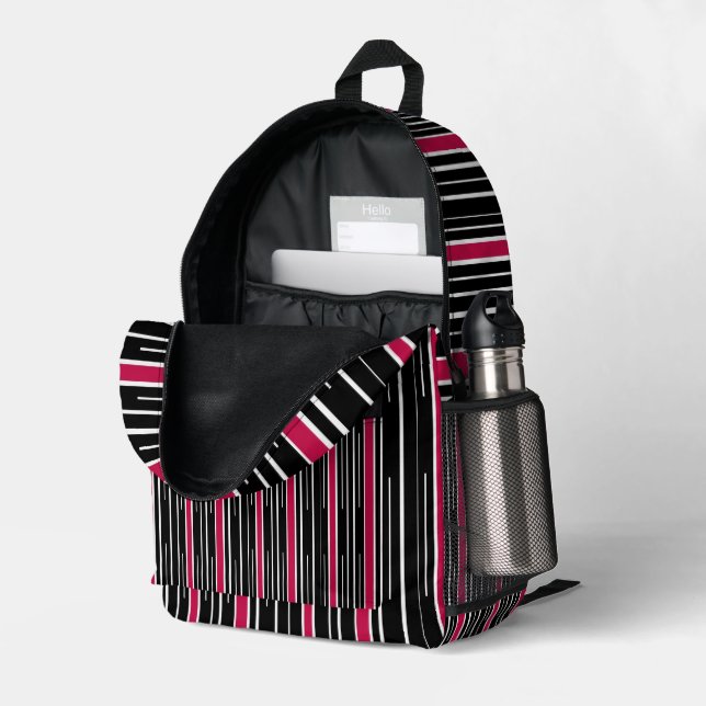 Dos Imprimé Imprimer Couper Sac à coudre noir et blanc, Bande  (Coin arrière droit (ouvert))
