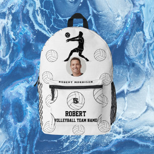 Dos Imprimé Imprimer Couper Sac à coudre Volleball noir blanc