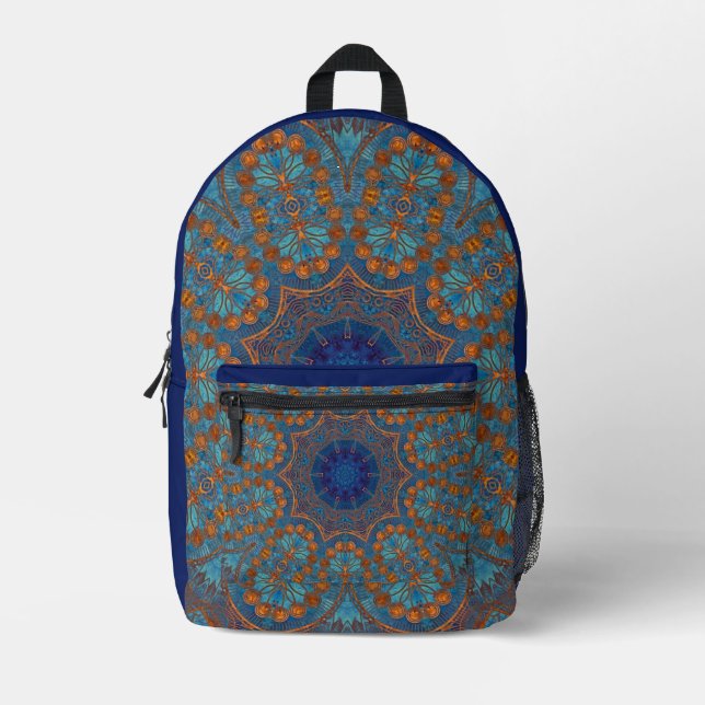 Dos Imprimé Indien sur toute l'impression Bleu Copper sac à do (Recto)