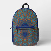 Indien sur toute l'impression Bleu Copper sac à do