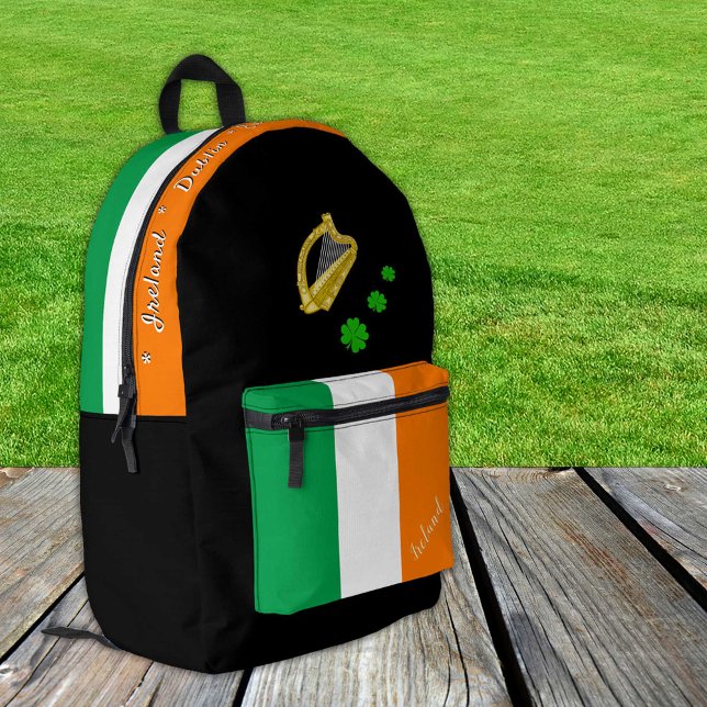 Dos Imprimé Irish Flag sac à dos, Irlande, noir patriote (Créateur téléchargé)