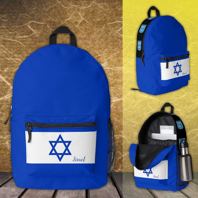Dos Imprimé Israël, sac à dos, drapeau israélien, Menorah / co (Créateur téléchargé)