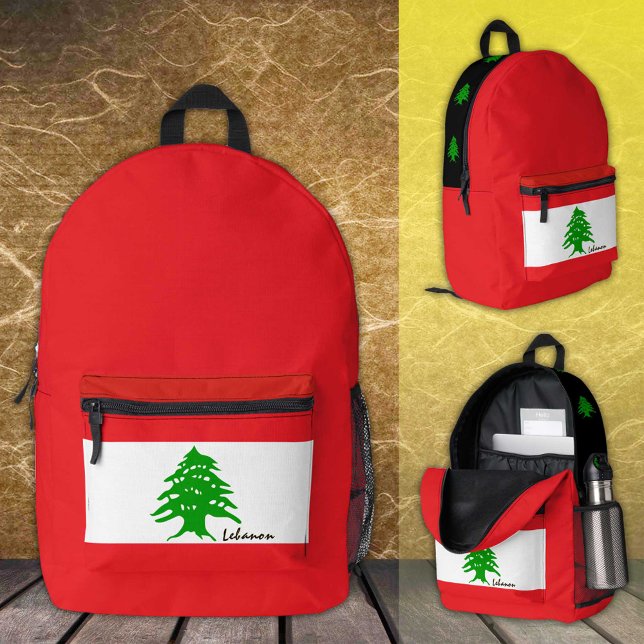 Dos Imprimé Liban, sac à dos, drapeau libanais, arbre de cèdre (Créateur téléchargé)