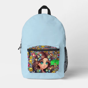 Dos Imprimé Mes Emojis et moi imprimons le sac à coudre