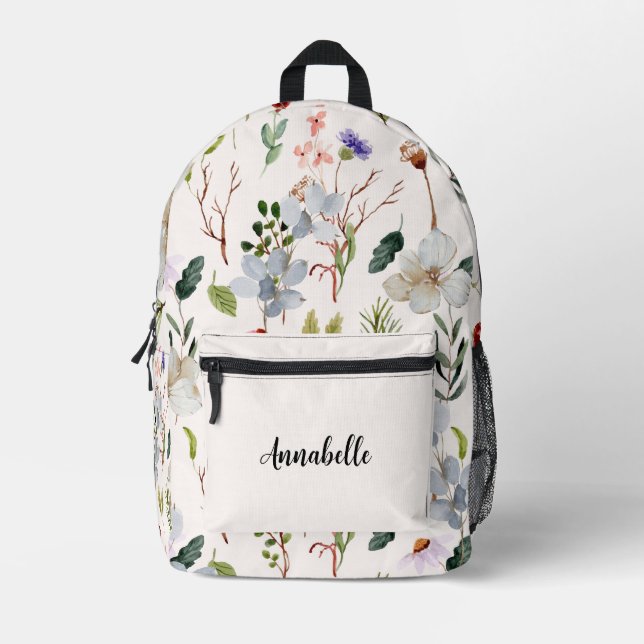 Dos Imprimé Nom de la Personnaliser d'impression florale Sac à (Recto)