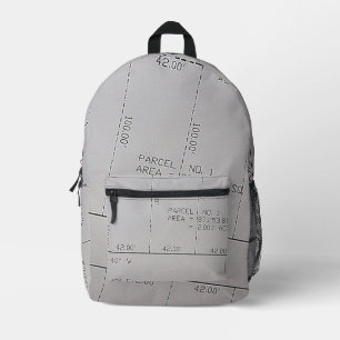 Dos Imprimé Parcelle 1 - Thème immobilier (Graystone) Sac à do