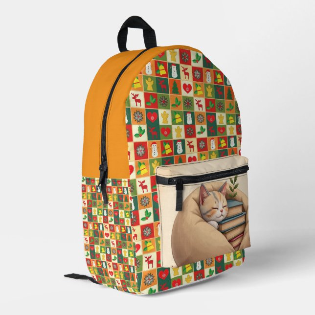 Dos Imprimé Patchwork de chat confortable Retour à l'école sac (Coin arrière gauche)