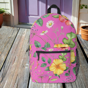 Dos Imprimé Pink, Chick, Dessin Vintage Fleur sauvage sac à do