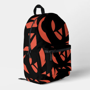 Dos Imprimé Sac à cordon noir et orange d'art contemporain