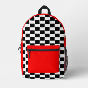 Dos Imprimé Sac à coudre noir et blanc coché rouge 4Ann