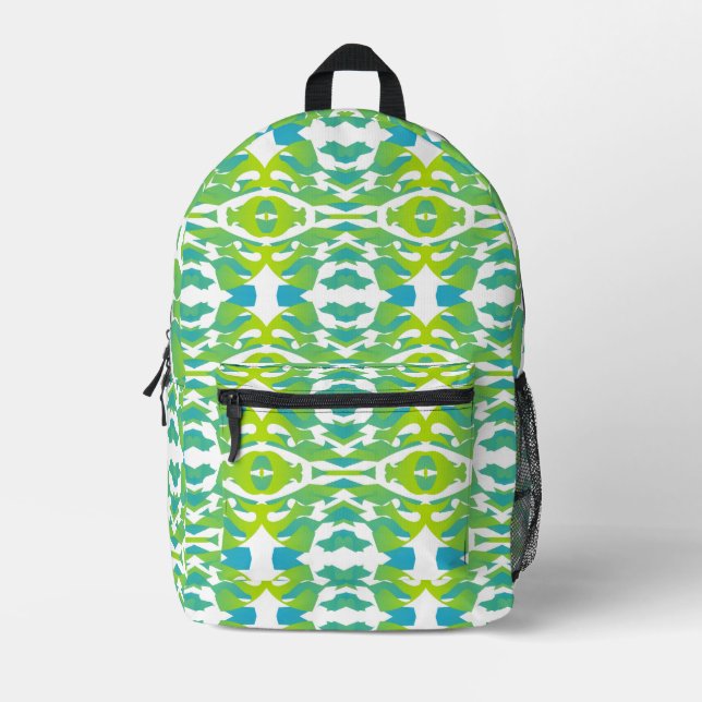 Dos Imprimé Sac à dos, Un design élégant et transparent vert (Recto)