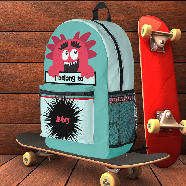 Dos Imprimé Sac Buddy Happy Red Monster Nom de l'enfant sac à  (Créateur téléchargé)