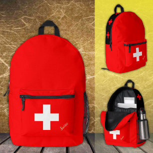 Dos Imprimé Suisse, sac à dos, Drapeau Suisse / Personnalisé