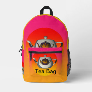 Dos Imprimé Triple Teapots Sac à Thé Rose Jaune Fundy Sac à Do