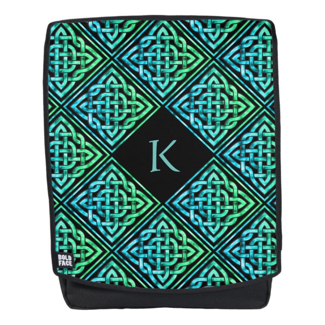 Dos Monogramme Celtic noeud Diamond Blue Green sac à d (Devant)