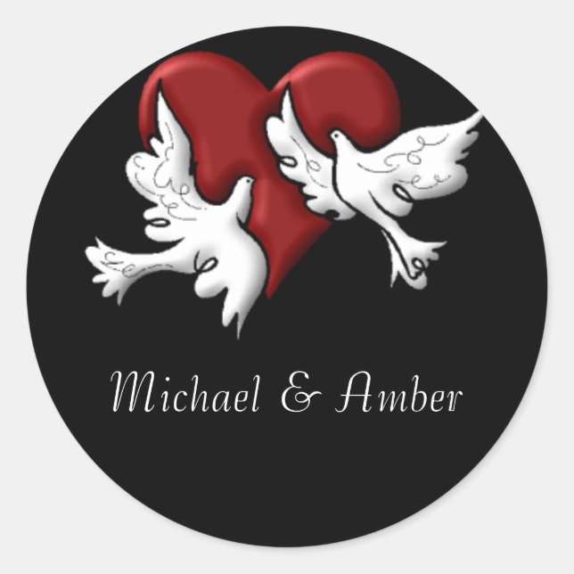 Doses blanches avec Stickers Coeur Rouge (Devant)
