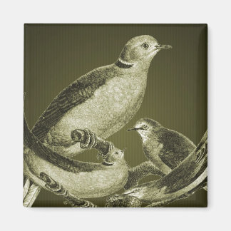 Doses Sur Branche Magnet d'art ornithologique