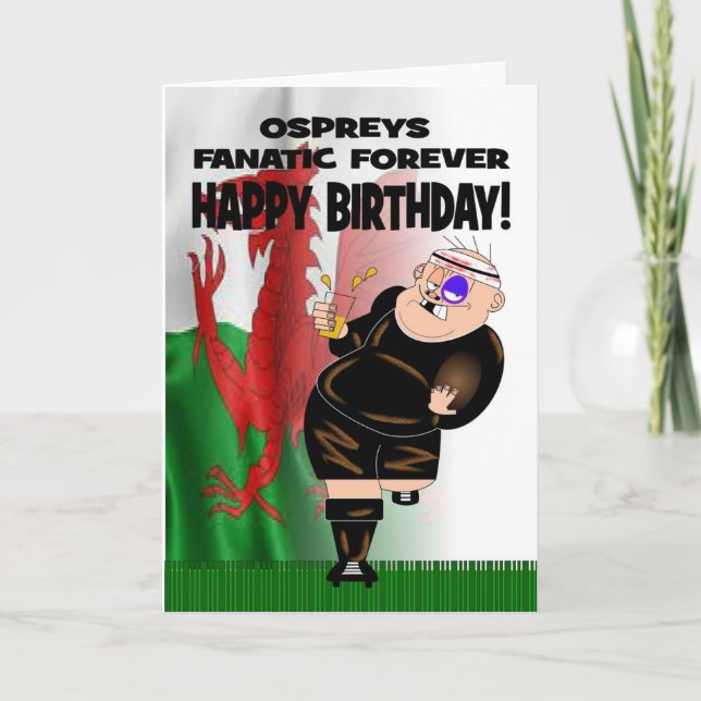D'Ospreys de fanatique carte d'anniversaire pour (Devant)