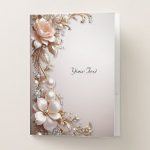 Dossier de poche Fleurs roses et blanches douces