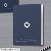 Dossier de présentation bleu marine avec logo arge