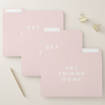 Dossier Faites faire les choses | Personnalisé rose clair<br><div class="desc">Organisez-vous avec ces dossiers de fichiers modernes et simples. Il présente un arrière - plan rose clair avec une typographie simple. Ces dossiers de fichiers modernes sont un moyen parfait de suivre les reçus, les calendriers et d'autres documents importants. Vous pouvez customiser le texte en fonction de vos besoins. Faites...</div>