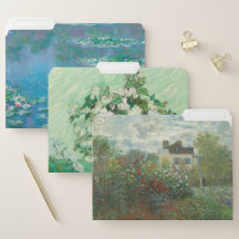Dossier impressionniste de trois dossiers floraux