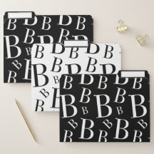 Monogramme classique noir et blanc de la lettre B