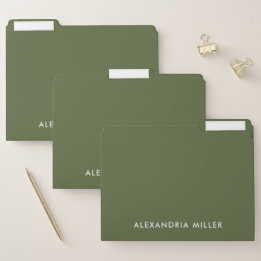 Dossier Monogramme minimaliste d'olive