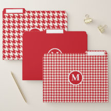 Motif pied-de-poule classique Rouge cerise et blan