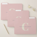 Dossier Nom Monogramme élégant Professional Blush Pink<br><div class="desc">Nom monogramme élégant Dossier de fichier rose vierge professionnel</div>