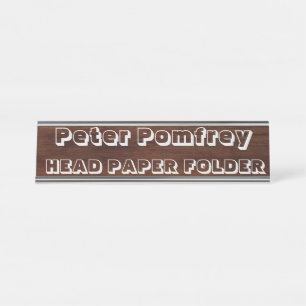 Dossier papier - drôle, plaque de bureau de nouvea