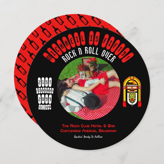 Dossier Rockabilly Faire-part de mariage Vinyl LP (Devant / Derrière)