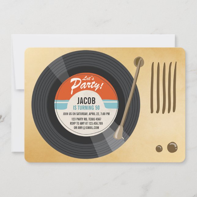 Dossier Vinyl vintage Invitation Anniversaire Oldi (Devant)