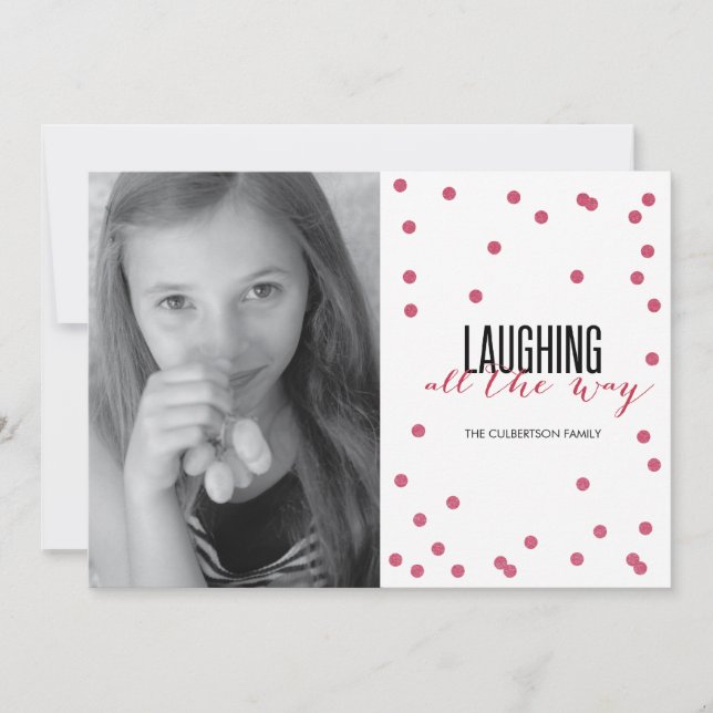 Dot Red Festive Carte photo de vacances (Devant)