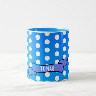 Dots Bleu Ringer personnalisé Combo Mug