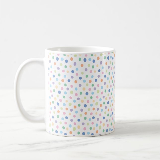 Dots Confetti dessinés à la main Mug café Motif mo (Gauche)